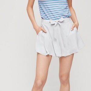 Aritzia Sunday Best Westley Shorts Pleated Flowy White Pockets Tennis prep Bow 2